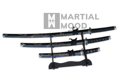 Lot de 3 katanas sur pieds - martialmood